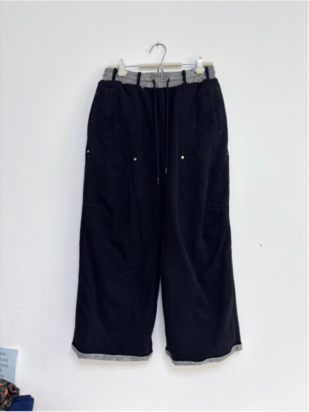 Men’s Excess Los Angeles Wide Leg Sweatpants in Black and Camo Size M Streetwear